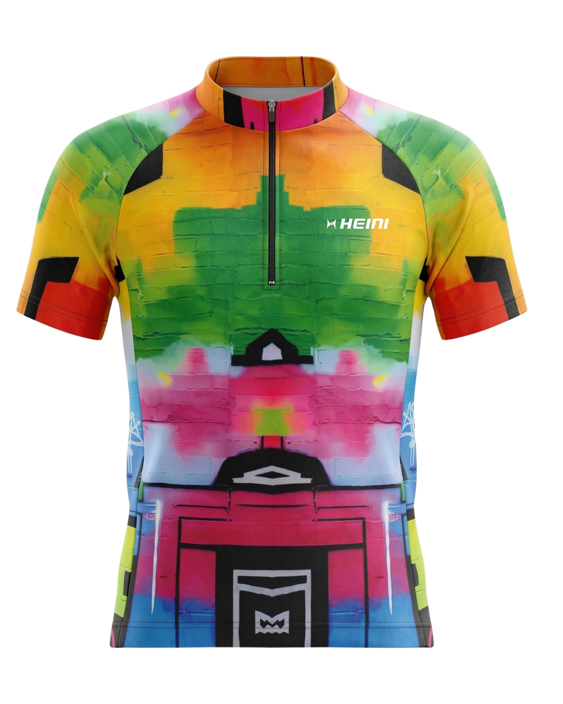 rofessional-style kids cycling jersey in vibrant blue with three back pockets